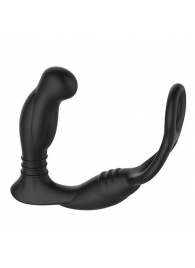 Черная анальная пробка NEXUS SIMUL8 с фиксацией на теле кольцами - Nexus Range - в Нижнекамске купить с доставкой