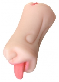 Телесный двусторонний мастурбатор Fruity Tongue - ротик и вагина - ToyFa - в Нижнекамске купить с доставкой