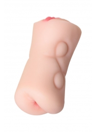 Телесный двусторонний мастурбатор Rich Fruit - вагина и анус - ToyFa - в Нижнекамске купить с доставкой