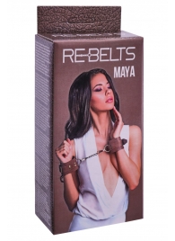Коричневые кожаные наручники Maya - Rebelts - купить с доставкой в Нижнекамске