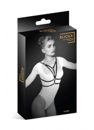 Черная упряжь на грудь Laura - Bijoux Pour Toi - купить с доставкой в Нижнекамске
