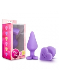 Фиолетовая анальная пробка Naughty Candy Heart Do Me Now - 8,9 см. - Blush Novelties - купить с доставкой в Нижнекамске