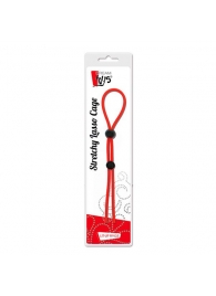 Красное лассо на пенис с двумя бусинами STRETCHY LASSO CAGE - Dream Toys - в Нижнекамске купить с доставкой
