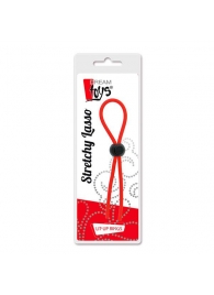 Красное эрекционное лассо с одной бусиной-утяжкой STRETCHY THIN LASSO - Dream Toys - в Нижнекамске купить с доставкой