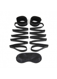 Чёрные манжеты для фиксации на кровати Bondage Bed Strap - Lux Fetish - купить с доставкой в Нижнекамске