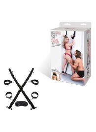 Чёрный набор для фиксации у двери - Lux Fetish - купить с доставкой в Нижнекамске