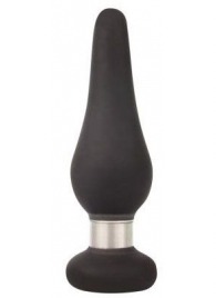 Черная коническая втулка с ограничителем - 10 см. - Sex Expert