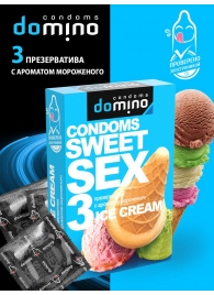 Презервативы для орального секса DOMINO Sweet Sex с ароматом мороженого - 3 шт. - Domino - купить с доставкой в Нижнекамске