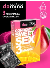 Презервативы для орального секса DOMINO Sweet Sex с ароматом манго - 3 шт. - Domino - купить с доставкой в Нижнекамске