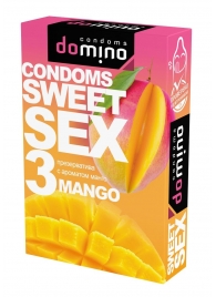 Презервативы для орального секса DOMINO Sweet Sex с ароматом манго - 3 шт. - Domino - купить с доставкой в Нижнекамске
