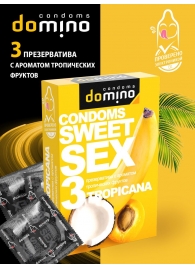 Презервативы для орального секса DOMINO Sweet Sex с ароматом тропических фруктов - 3 шт. - Domino - купить с доставкой в Нижнекамске