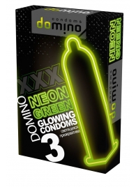 Презервативы DOMINO Neon Green со светящимся в темноте кончиком - 3 шт. - Domino - купить с доставкой в Нижнекамске