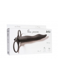 Черная вибронасадка для двойного проникновения Flirtini - 15,9 см. - Lola Games - купить с доставкой в Нижнекамске