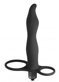 Черная вибронасадка для двойного проникновения Flirtini - 15,9 см. - Lola Games - купить с доставкой в Нижнекамске