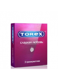 Презервативы Torex  Сладкая любовь  с ароматом клубники - 3 шт. - Torex - купить с доставкой в Нижнекамске