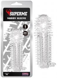 Закрытая прозрачная насадка на пенис с шипиками Nubby Sleeve - 14,5 см. - Chisa - в Нижнекамске купить с доставкой