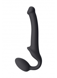 Черный безремневой страпон Silicone Bendable Strap-On S - Strap-on-me - купить с доставкой в Нижнекамске