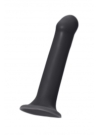 Черный фаллос на присоске Silicone Bendable Dildo L - 19 см. - Strap-on-me - купить с доставкой в Нижнекамске