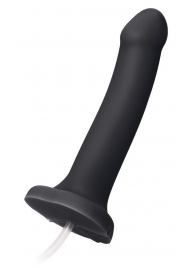 Черный фаллос с имитацией эякуляции Silicon Cum Dildo L - 19,6 см. - Strap-on-me - купить с доставкой в Нижнекамске