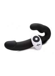 Черный безремневой страпон Urge Silicone Strap On с пультом ДУ - 24 см. - XR Brands - купить с доставкой в Нижнекамске