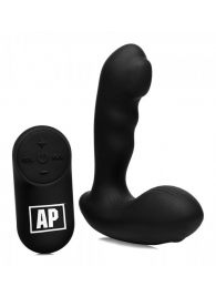 Черный стимулятор простаты Alpha-Pro 7X P-Milker Silicone Prostate Stimulator with Milking Bead - XR Brands - в Нижнекамске купить с доставкой