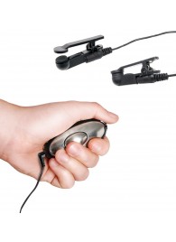 Черные электрические зажимы для сосков Shock Therapy Nipple Clamps - Pipedream - купить с доставкой в Нижнекамске