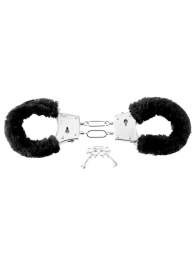 Меховые чёрные наручники Beginner s Furry Cuffs - Pipedream - купить с доставкой в Нижнекамске