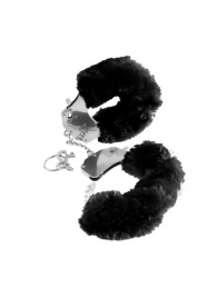 Металлические наручники Furry Love Cuffs с черным мехом - Pipedream - купить с доставкой в Нижнекамске