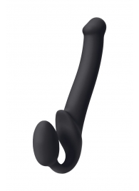 Черный безремневой страпон Silicone Bendable Strap-On M - Strap-on-me - купить с доставкой в Нижнекамске