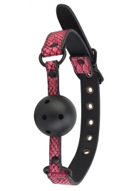 Черно-розовый кляп-шарик с отверстиями BALL GAG - Dream Toys - купить с доставкой в Нижнекамске