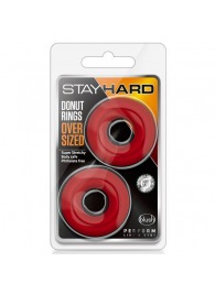 Набор из 2 красных эрекционных колец DONUT RINGS OVERSIZED - Blush Novelties - в Нижнекамске купить с доставкой