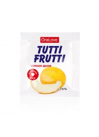 Пробник гель-смазки Tutti-frutti со вкусом сочной дыни - 4 гр. - Биоритм - купить с доставкой в Нижнекамске