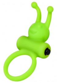Зеленое эрекционное виброкольцо на пенис Cock Ring - A-toys - в Нижнекамске купить с доставкой
