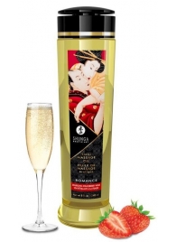 Массажное масло с ароматом клубники и шампанского Romance - 240 мл. - Shunga - купить с доставкой в Нижнекамске