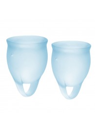 Набор голубых менструальных чаш Feel confident Menstrual Cup - Satisfyer - купить с доставкой в Нижнекамске