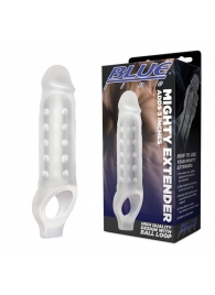 Прозрачная текстурированная насадка Mighty Extender - 13 см. - BlueLine - в Нижнекамске купить с доставкой