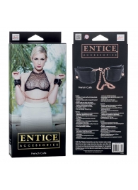 Черные мягкие наручники Entice French Cuffs с цепью - California Exotic Novelties - купить с доставкой в Нижнекамске