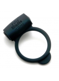 Темно-серое эрекционное кольцо Vibrating Love Ring с вибрацией - Fifty Shades of Grey - в Нижнекамске купить с доставкой