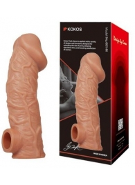 Телесная насадка на фаллос с отверстием для мошонки EXTREME SLEEVE - 17,6 см. - KOKOS - в Нижнекамске купить с доставкой