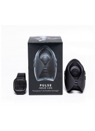 Темно-серый инновационный мужской осциллятор PULSE SOLO LUX с пультом ДУ - Hot Octopuss - в Нижнекамске купить с доставкой