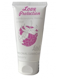 Лубрикант на водной основе с ароматом малины Love Protection Raspberry - 50 мл. - Lola Games - купить с доставкой в Нижнекамске