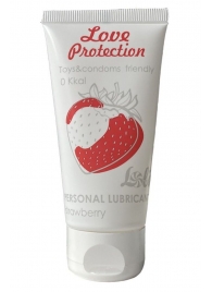 Лубрикант на водной основе с ароматом малины Love Protection Strawberry - 50 мл. - Lola Games - купить с доставкой в Нижнекамске
