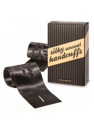 Черные ленты для связывания SILKY SENSUAL HANDCUFFS - Bijoux Indiscrets - купить с доставкой в Нижнекамске