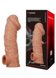 Телесная насадка на фаллос с фиксацией мошонки EXTREME SLEEVE - 15,6 см. - KOKOS - в Нижнекамске купить с доставкой