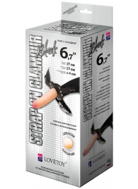 Пояс-трусики с насадкой Glamour - 17 см. - LOVETOY (А-Полимер) - купить с доставкой в Нижнекамске