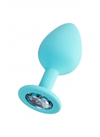 Мятная анальная втулка Brilliant с прозрачным кристаллом - 8 см. - ToyFa - купить с доставкой в Нижнекамске