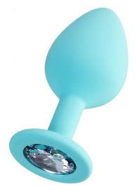 Мятная анальная втулка Brilliant с прозрачным кристаллом - 8 см. - ToyFa - купить с доставкой в Нижнекамске