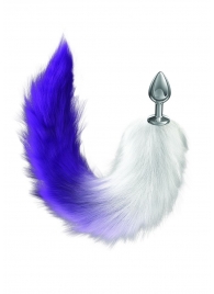 Серебристая анальная пробка с фиолетовым хвостом Galaxy - Lola Games - купить с доставкой в Нижнекамске