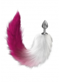 Серебристая анальная пробка с розовым хвостом Starlit - Lola Games - купить с доставкой в Нижнекамске