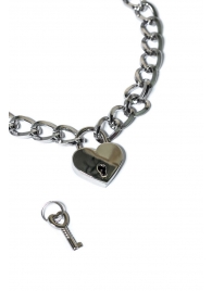 Серебристый ошейник Embrace с ключиком - Lola Games - купить с доставкой в Нижнекамске